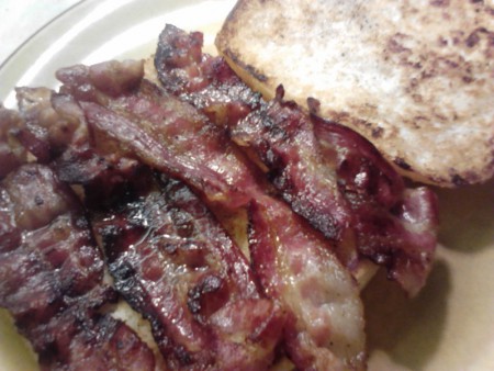 Bacon-ös pirított cibatta (kinyitva)